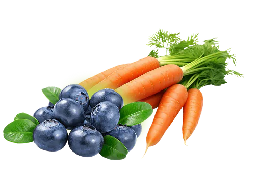 Blueberries and carrots
