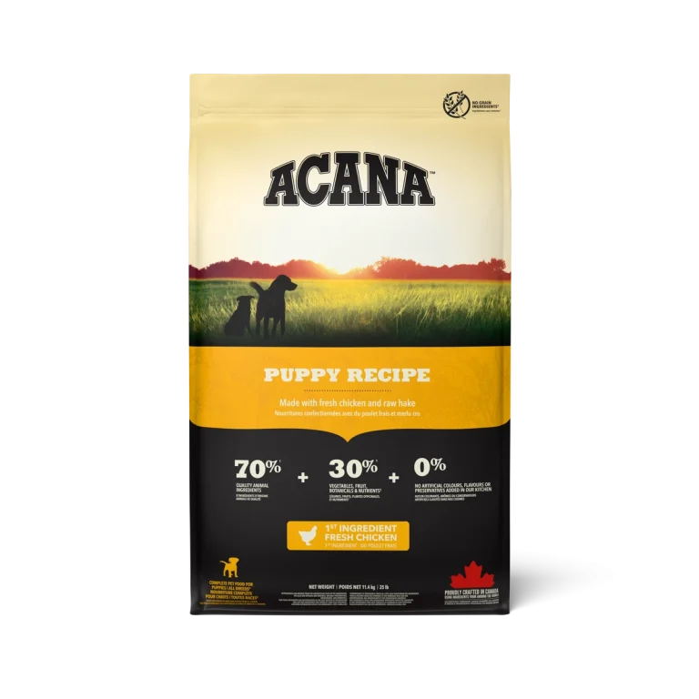 ACANA Puppy Recipe dry dog food bag