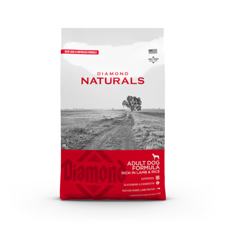 Diamond Naturals Adult Dog Formula, Rich in Lamb & Rice, dry dog food bag