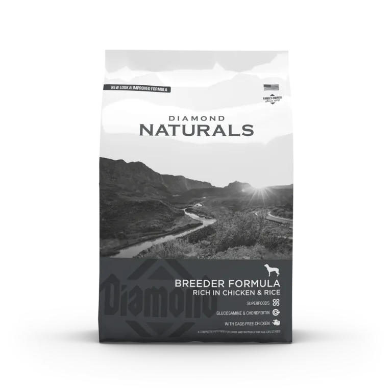 Diamond Naturals Breeder Formula, Rich in Chicken & Rice, dry dog food bag