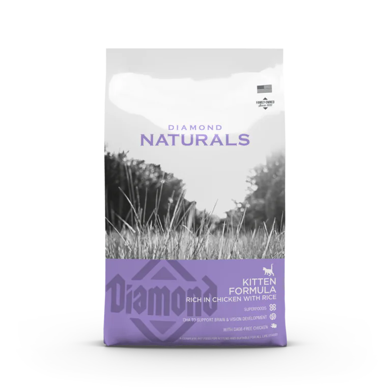 Diamond Naturals Kitten Formula, Rich in Chicken with Rice, dry cat food bag
