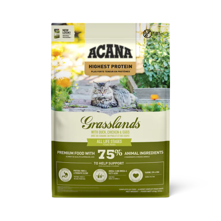 ACANA Grasslands dry cat food bag