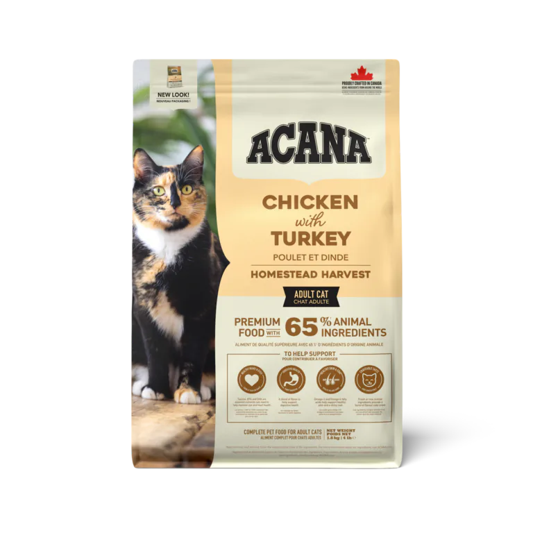 ACANA Homestead Harvest, Chicken with Turkey, dry cat food bag
