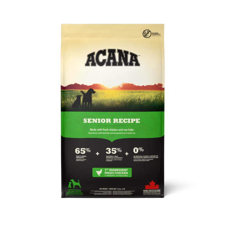 ACANA Senior Recipe dry dog food bag