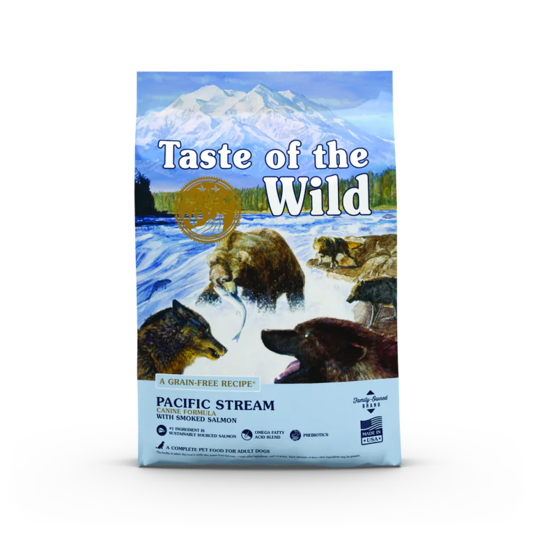 Taste of the Wild Pacific Stream Canine Formula with Smoked Salmon, dry dog food bag