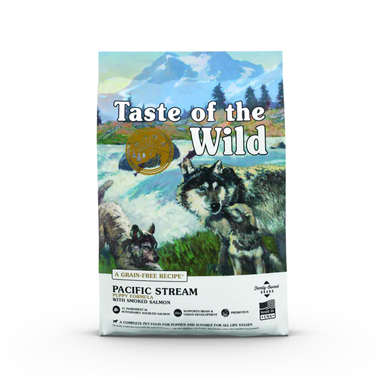 Taste of the Wild Pacific Stream Puppy Formula with Smoked Salmon, dry dog food bag