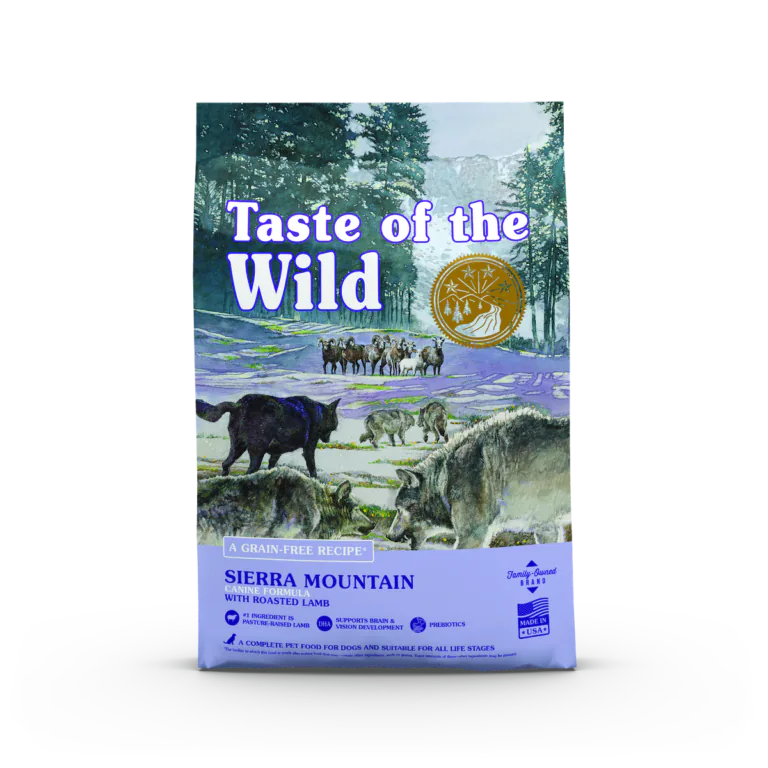 Taste of the Wild Sierra Mountain Canine Formula with Roasted Lamb, dry dog food bag