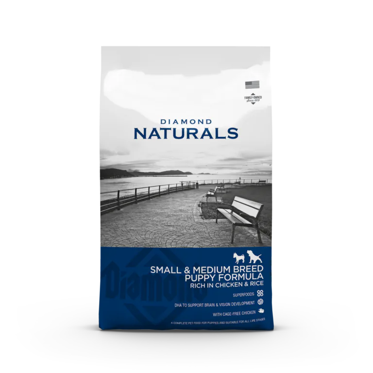 Diamond Naturals Small & Medium Breed Puppy Formula, Rich in Chicken & Rice, dry dog food bag