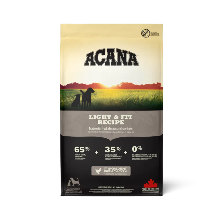 ACANA Light & Fit Recipe dry dog food bag