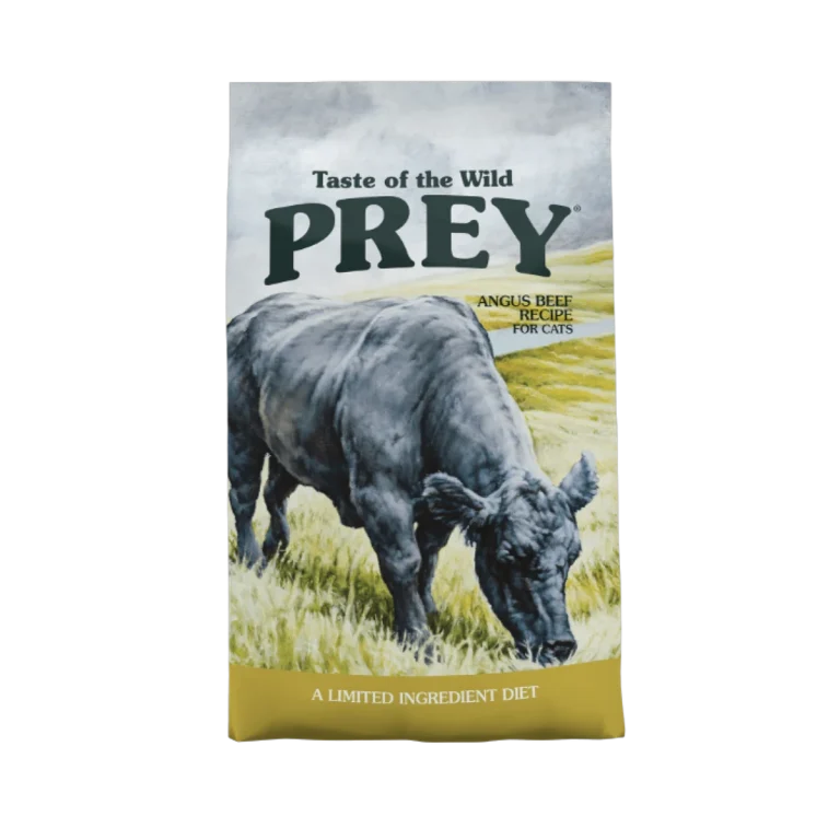 Taste of the Wild PREY Angus Beef Recipe for Cats, dry cat food bag