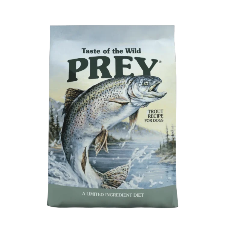 Taste of the Wild PREY Trout Recipe for Dogs, dry dog food bag